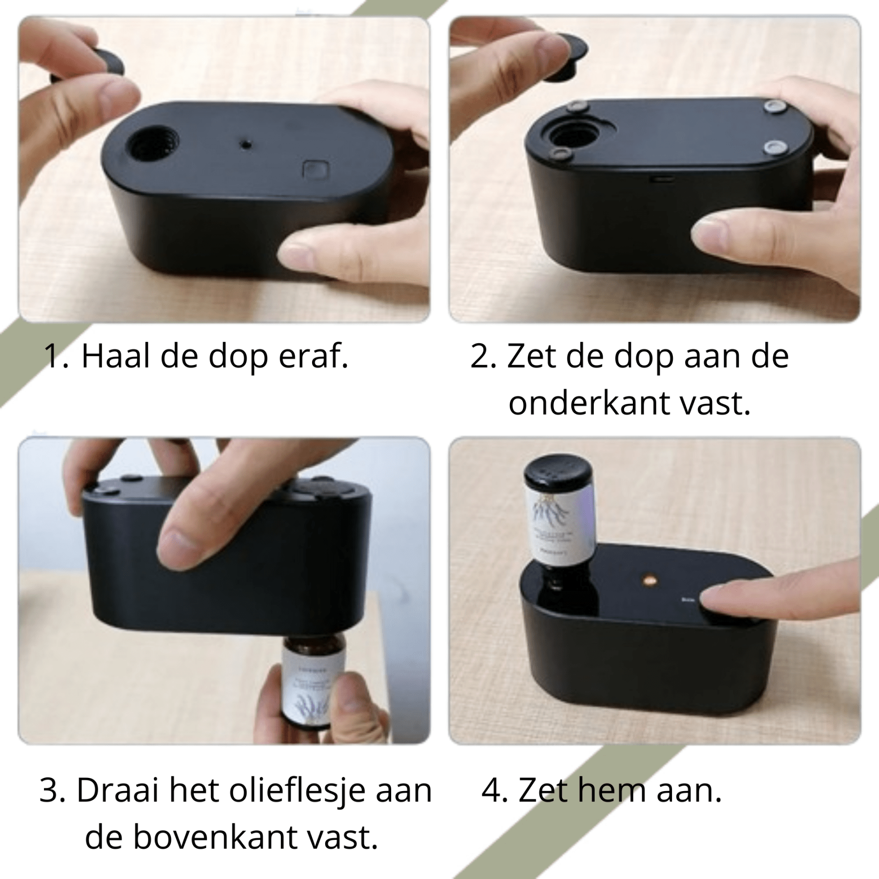Draagbare Waterloze Aroma Diffuser – Compacte Vernevelaar voor Essentiële Olie - Cosybiz - 
