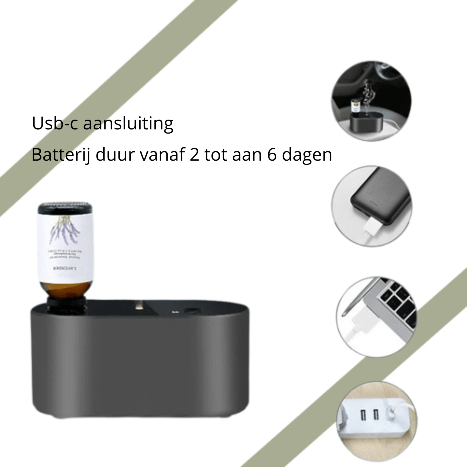 Draagbare Waterloze Aroma Diffuser – Compacte Vernevelaar voor Essentiële Olie - Cosybiz - 